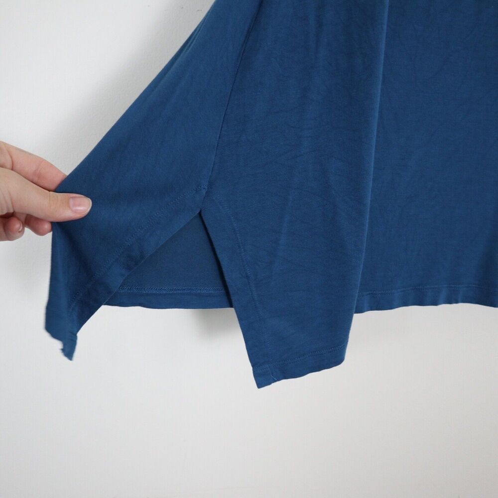 Soft Surroundings Size M Jersey Knit Tunic Scoop Neck Teal Blue Lagenlook - Picture 8 of 12